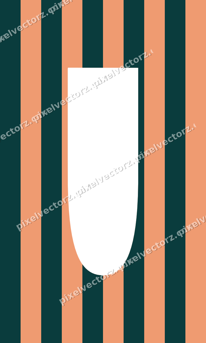 Decorative patterned mat frame in orange with vertical stripes