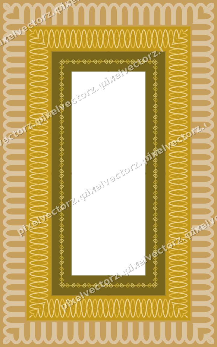 Decorative picture frame border in amber with spiral scroll