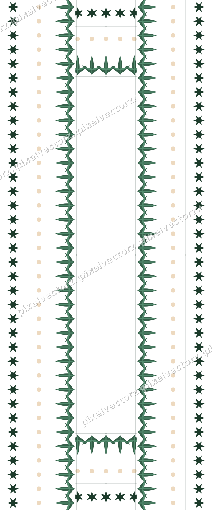 Decorative picture frame border in dark green with acanthus leaf