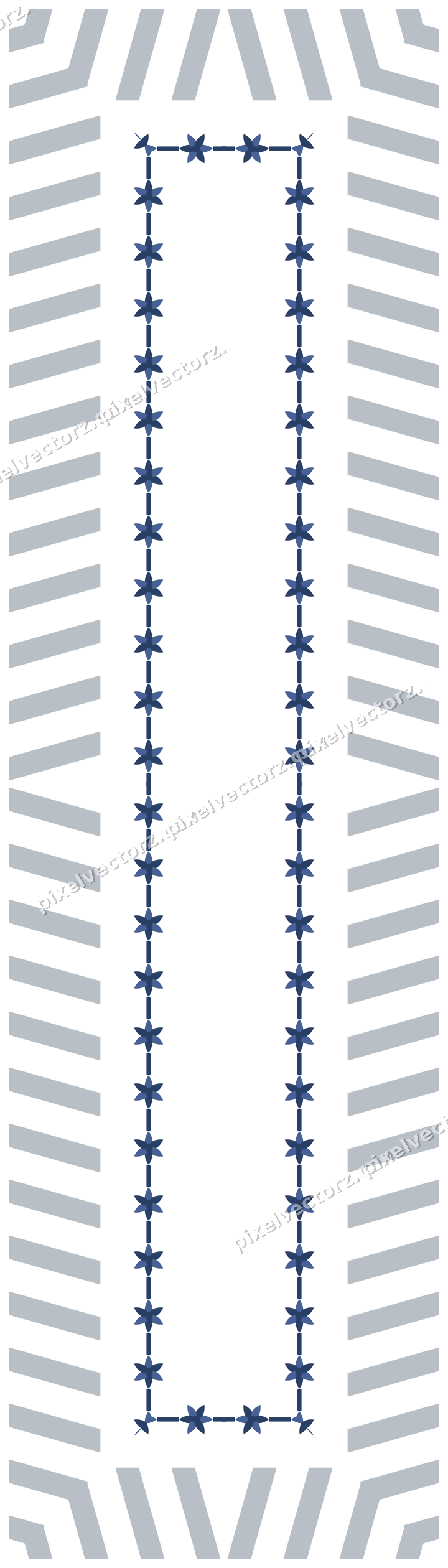 Decorative picture frame border in dark blue with diagonal band