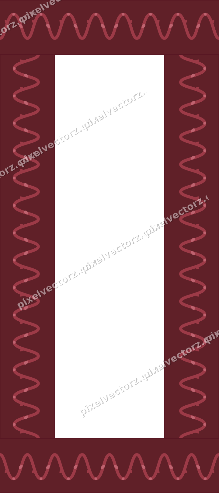 Decorative picture frame border in dark pink with scrolling vine