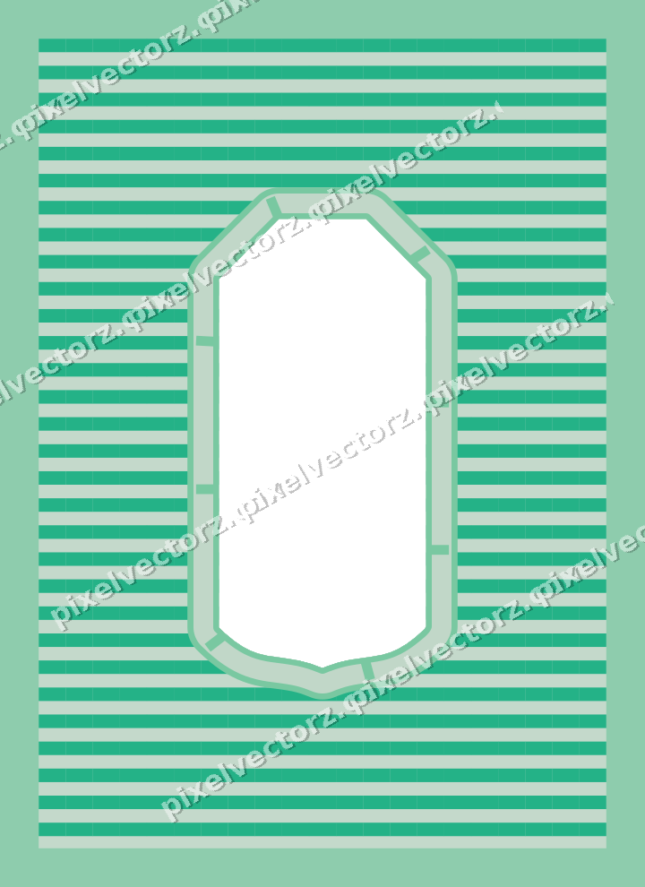 Decorative patterned mat frame in green with horizontal stripes