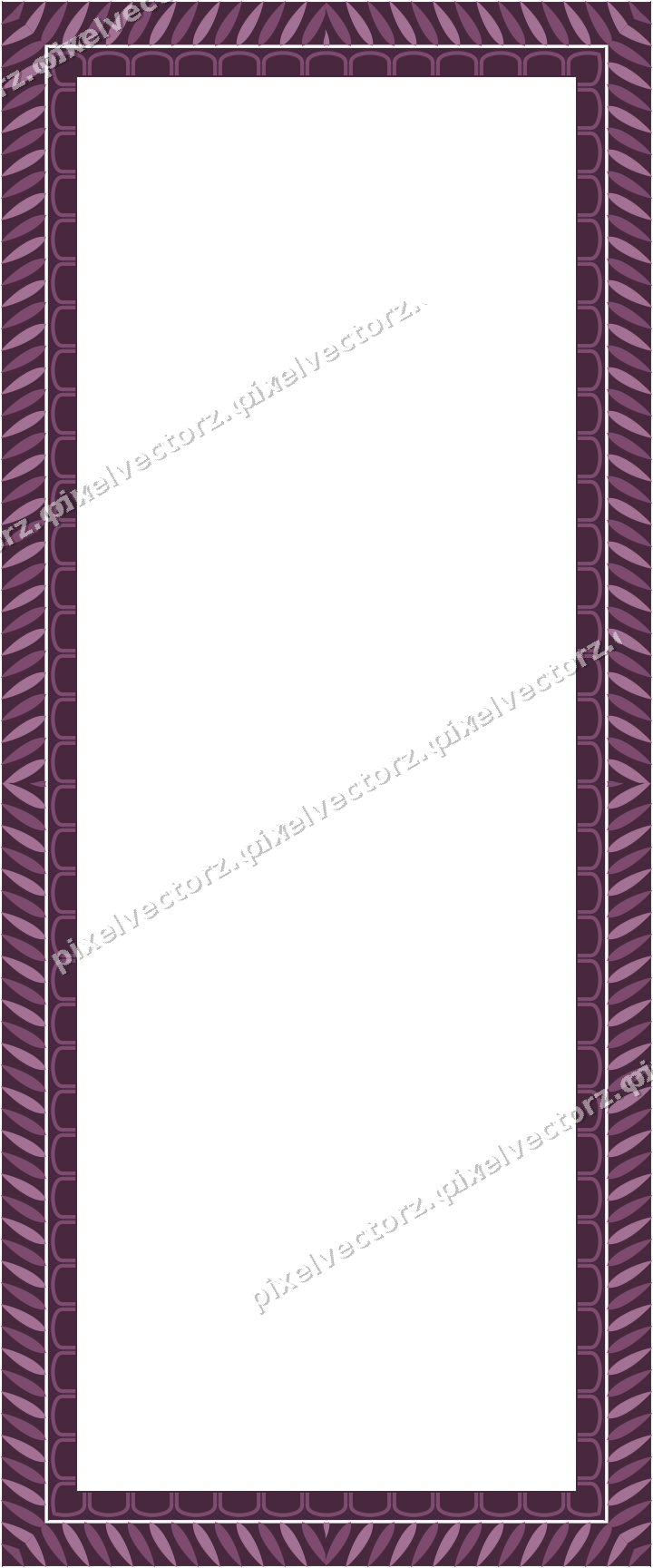 Decorative picture frame border in dark magenta with rope moulding