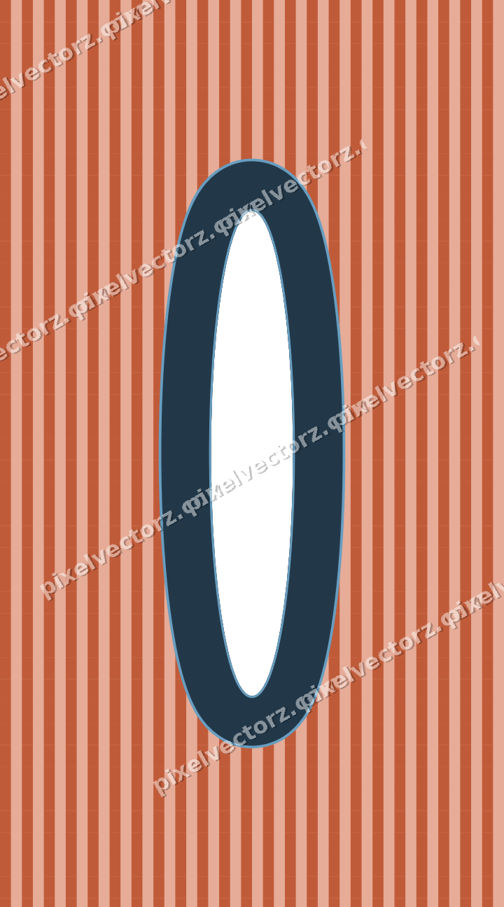 Decorative patterned mat frame in orange with vertical stripes