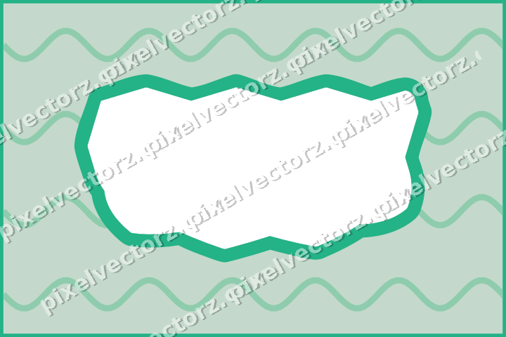 Decorative patterned mat frame in green and teal with wavy lines