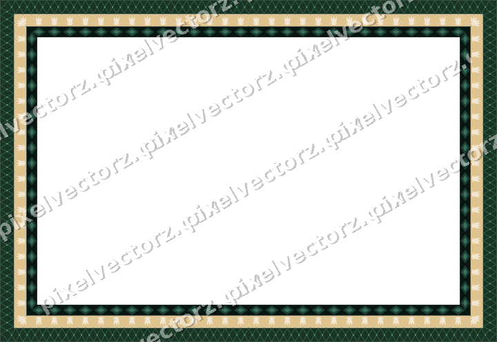 Decorative picture frame border in dark green with tulip frieze