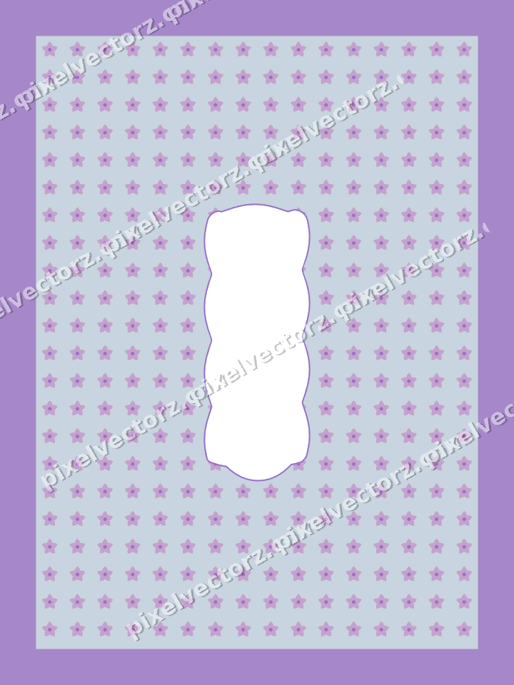 Decorative patterned mat frame in purple and blue with small blossoms