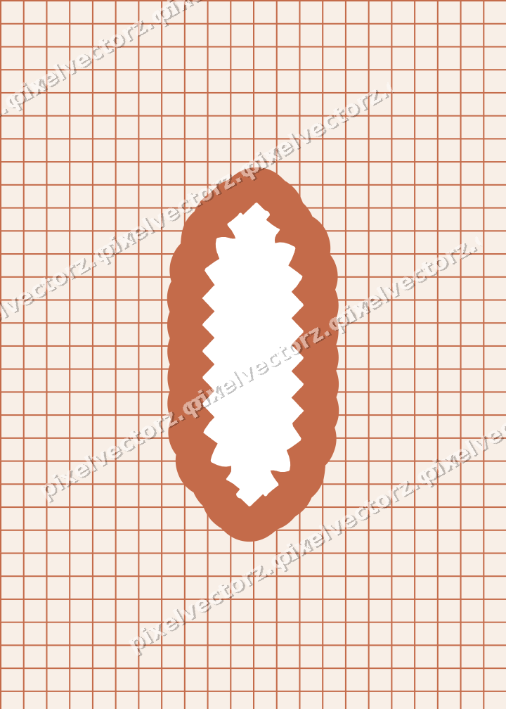 Decorative patterned mat frame in dark teal and orange with grid check