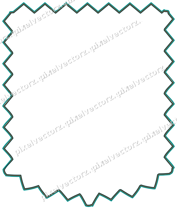 Decorative line art frame in orange and teal with label plaque