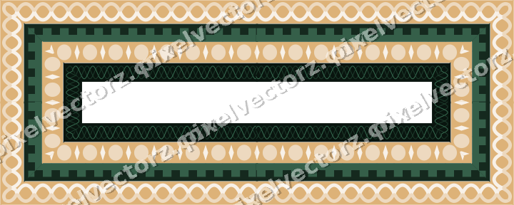 Decorative picture frame border in dark green with guilloche