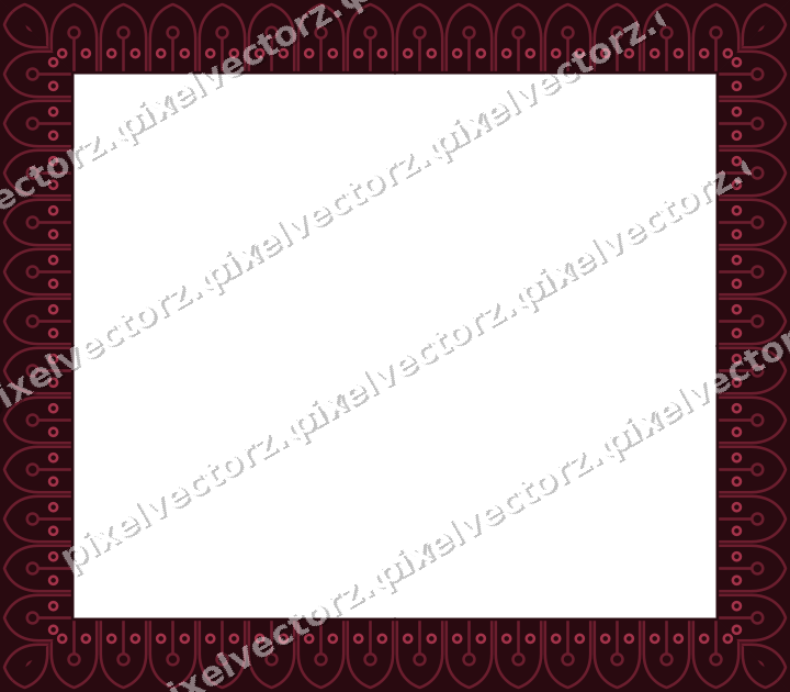 Decorative picture frame border in dark pink with gothic tracery