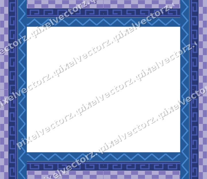 Decorative picture frame border in blue and cyan with zigzag