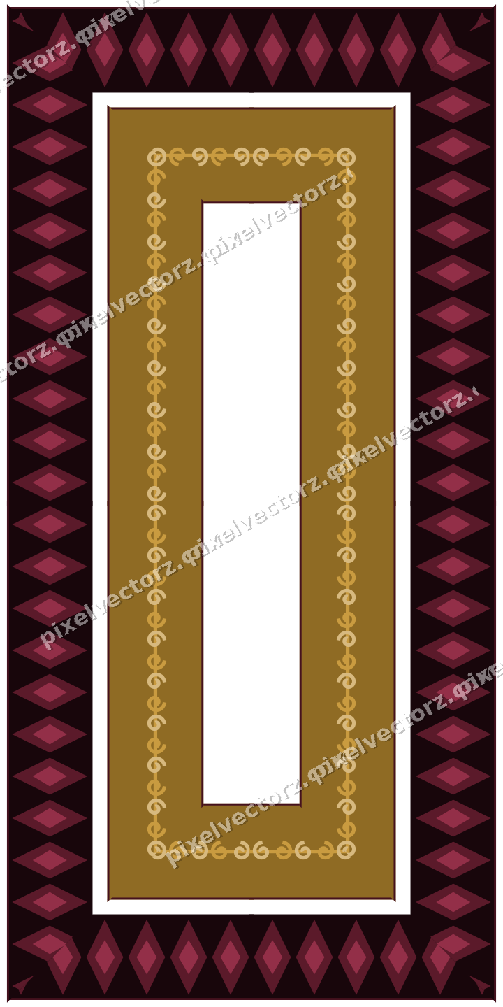 Decorative picture frame border in dark pink with spiral scroll