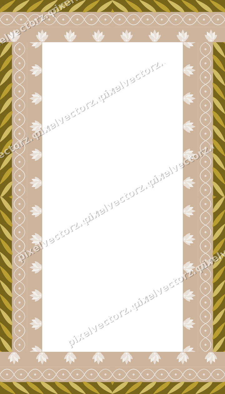 Decorative picture frame border in amber with arabesque