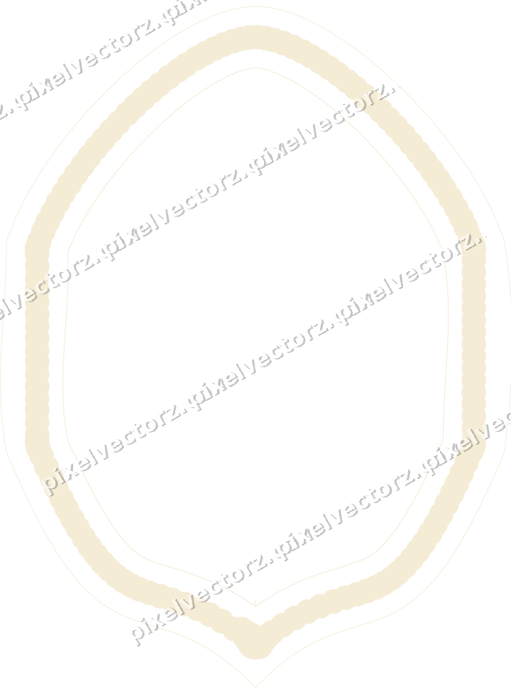 Decorative line art frame in dark green and amber with label plaque