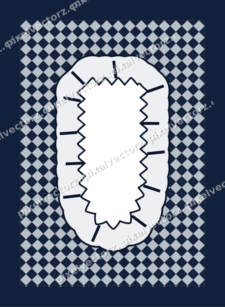 Decorative patterned mat frame in dark blue with harlequin diamonds