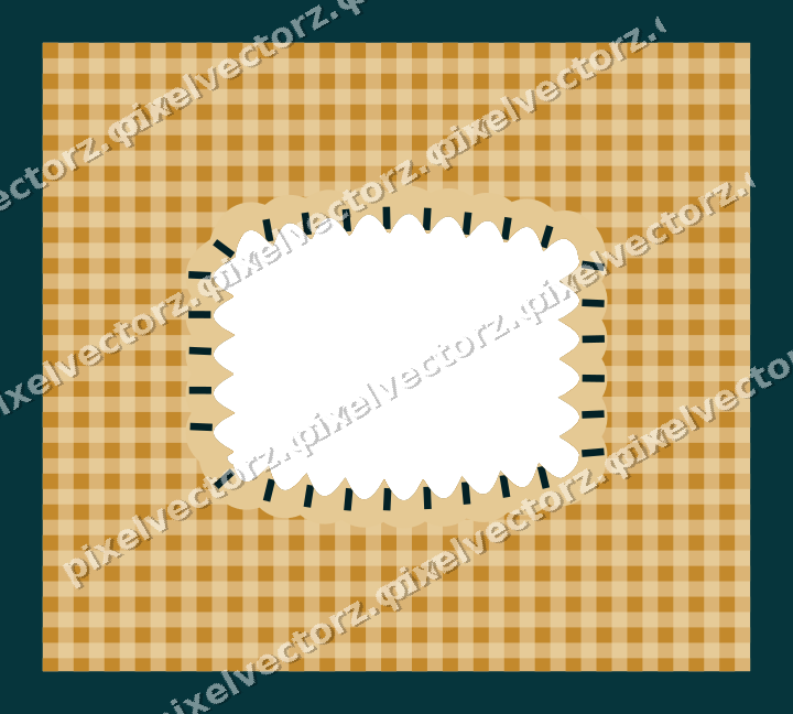 Decorative patterned mat frame in amber with gingham check