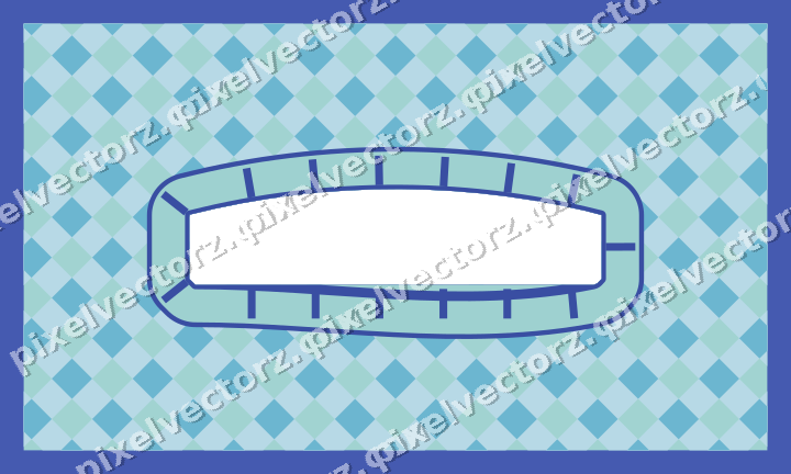 Decorative patterned mat frame in blue and cyan with gingham check