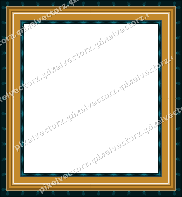 Decorative picture frame border in amber with tulip frieze