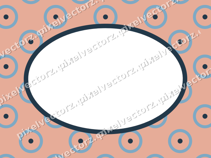 Decorative patterned mat frame in orange and cyan with ring pattern