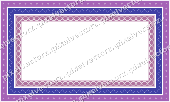 Decorative picture frame border in purple and blue with dot row