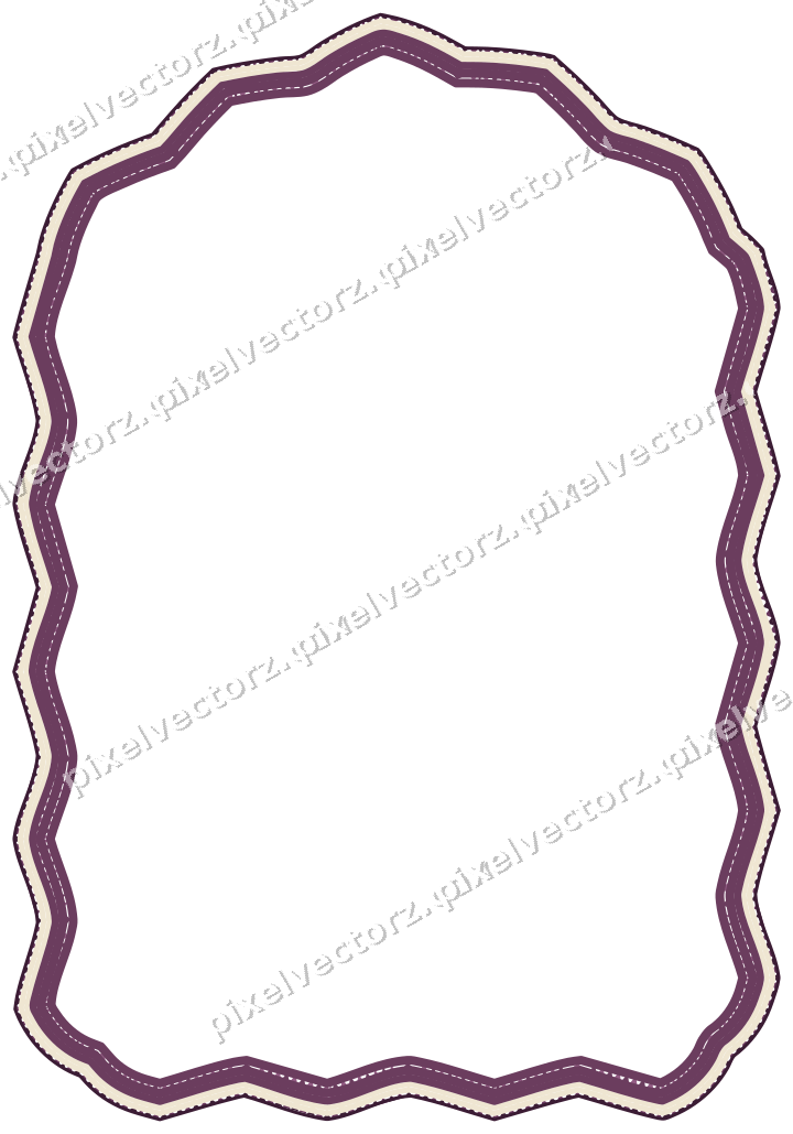 Decorative line art frame in dark magenta and amber with label plaque