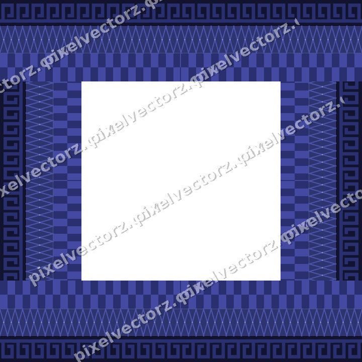 Decorative picture frame border in dark blue and amber with greek key