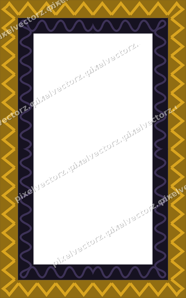 Decorative picture frame border in amber and purple with zigzag