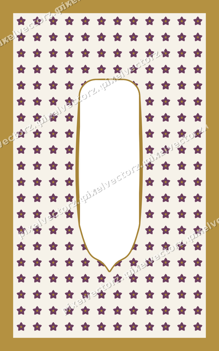 Decorative patterned mat frame in dark magenta with small blossoms