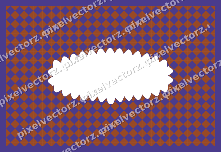 Decorative patterned mat frame in orange with harlequin diamonds
