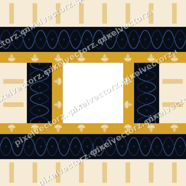 Decorative picture frame border in dark blue with acanthus leaf