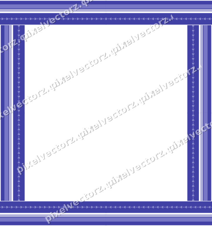 Decorative picture frame border in purple and blue with rosette band