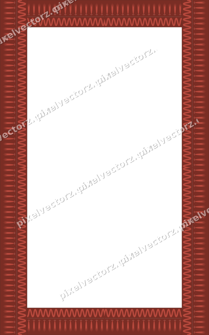 Decorative picture frame border in dark red with tulip frieze