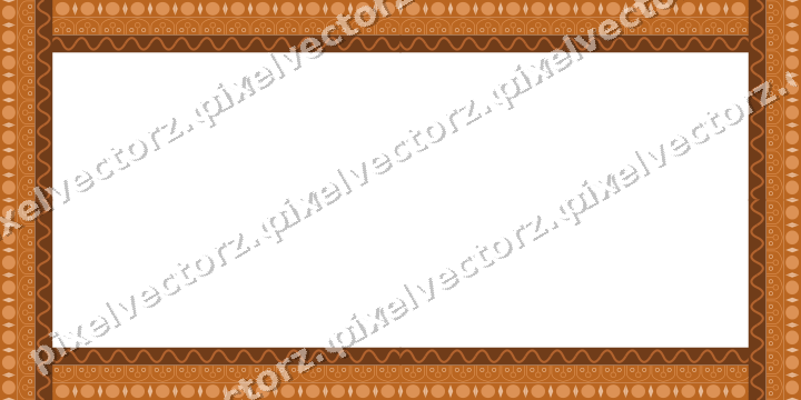 Decorative picture frame border in orange and teal with egg and dart
