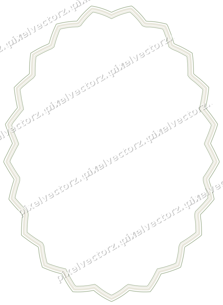 Decorative line art frame in dark magenta and lime with oval