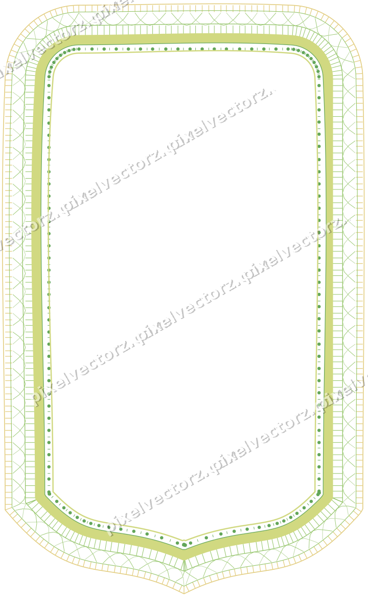 Decorative line art frame in lime and yellow with label plaque