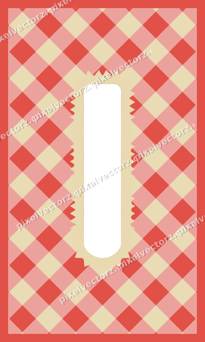 Decorative patterned mat frame in red and orange with gingham check