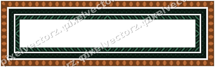 Decorative picture frame border in dark green with rope moulding