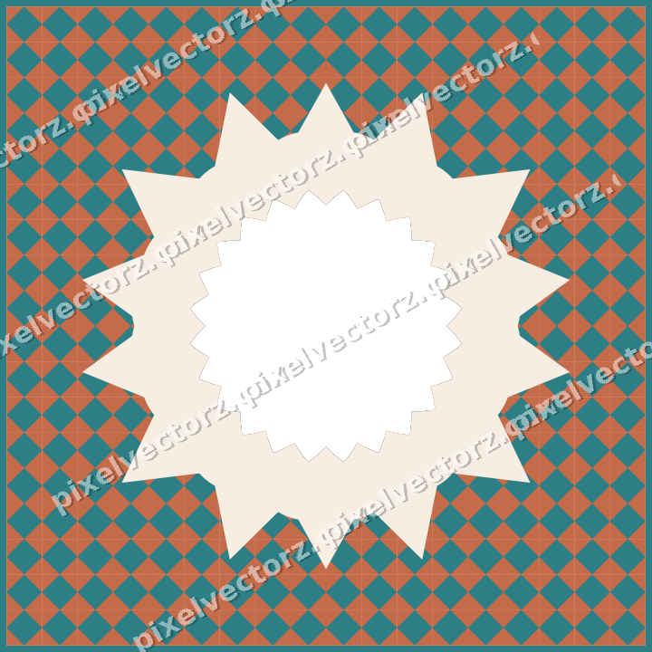 Decorative patterned mat frame in dark teal with harlequin diamonds