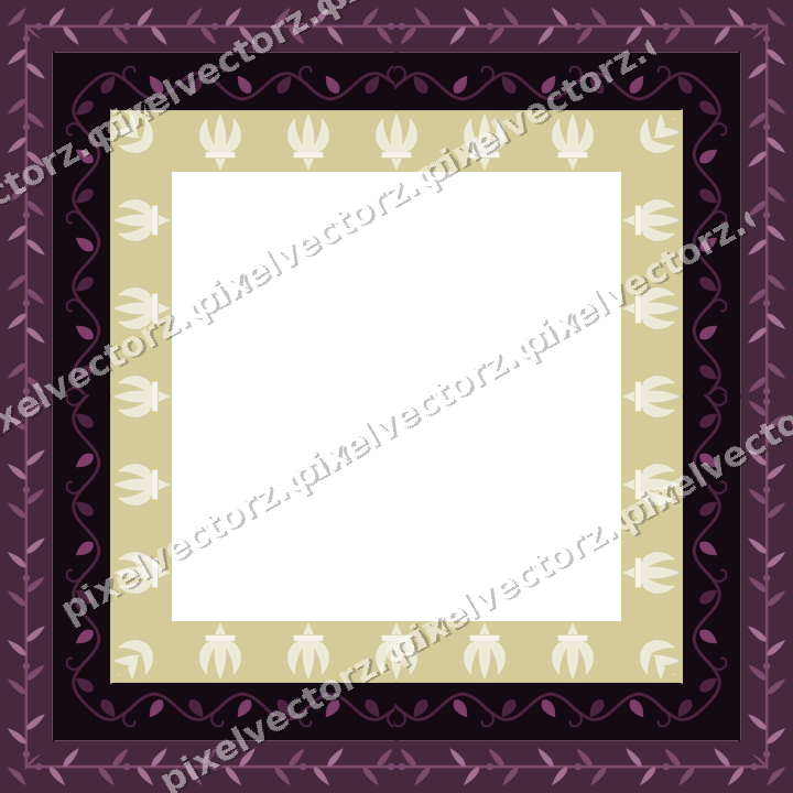 Decorative picture frame border in dark magenta with fleur de lis band