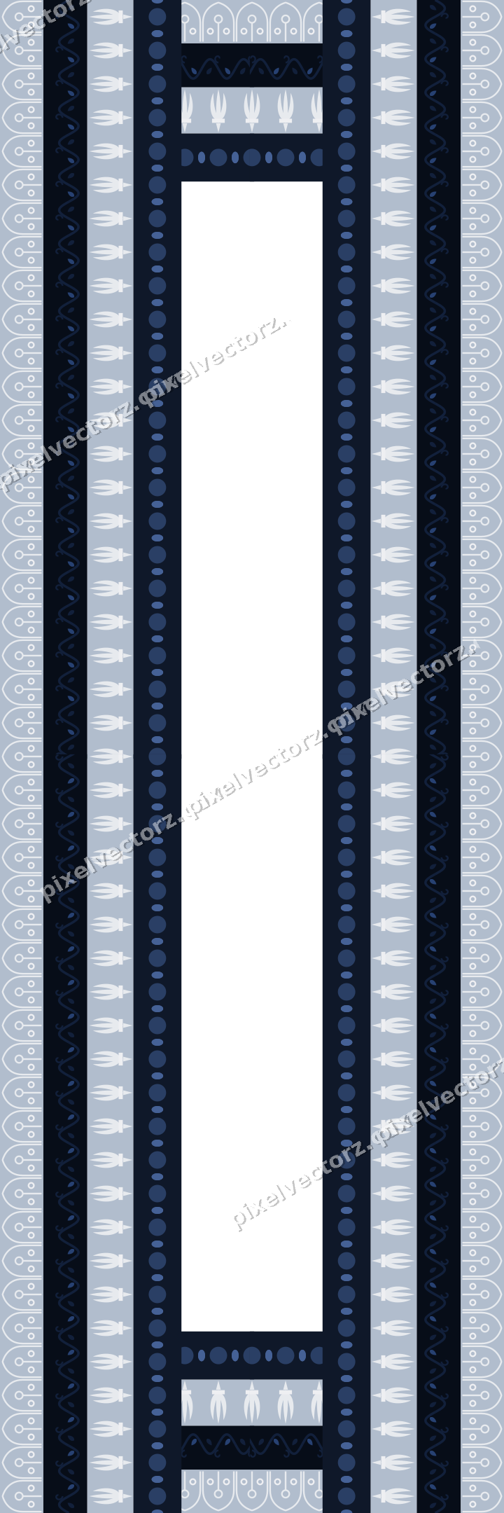 Decorative picture frame border in dark blue with bead and reel