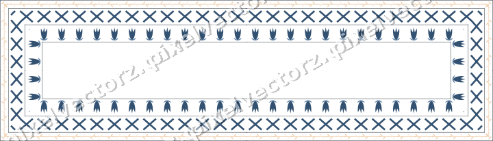 Decorative picture frame border in dark blue with tulip frieze