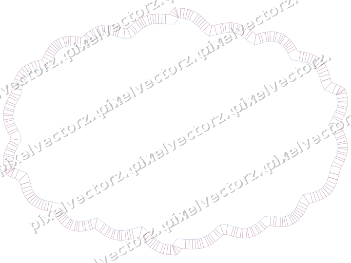 Decorative line art frame in purple and blue with label plaque