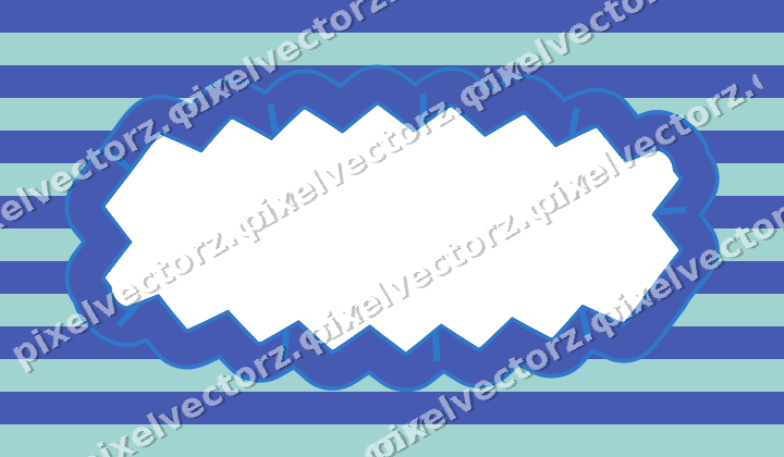 Decorative patterned mat frame in blue with horizontal stripes