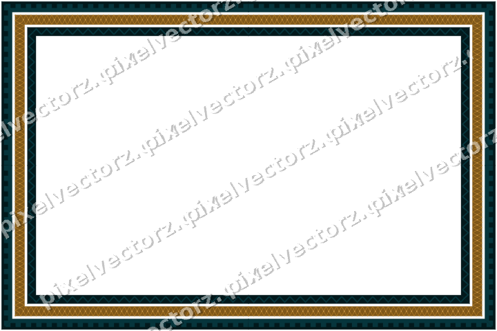 Decorative picture frame border in amber and dark teal with step band