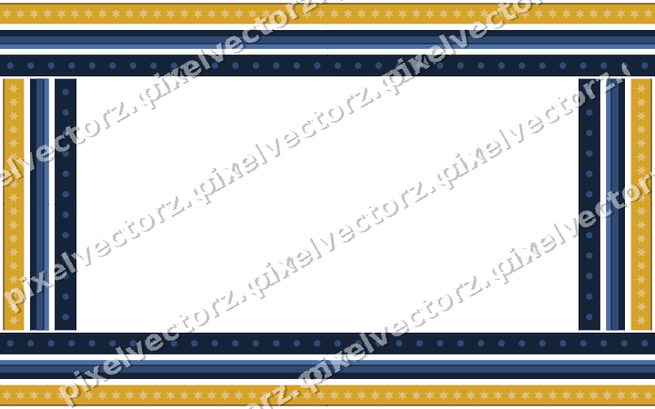 Decorative picture frame border in dark blue and amber with star band