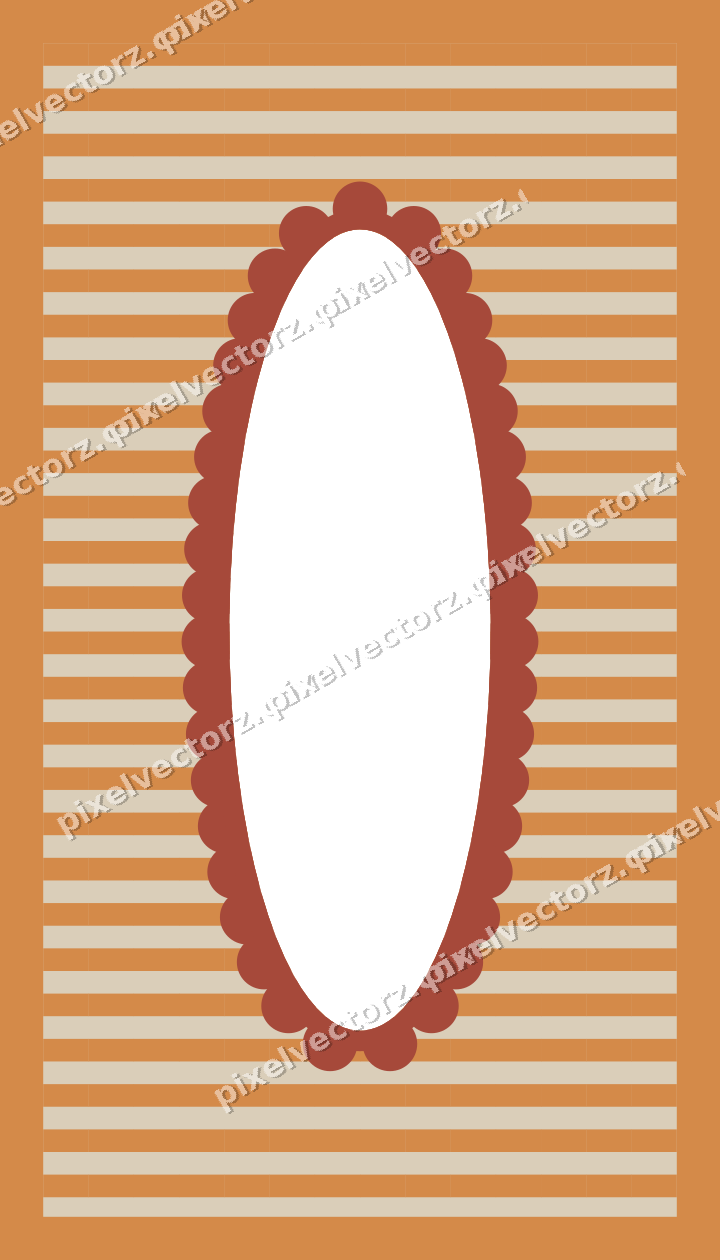 Decorative patterned mat frame in orange with horizontal stripes