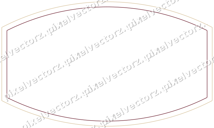 Decorative line art frame in dark pink and red with label plaque