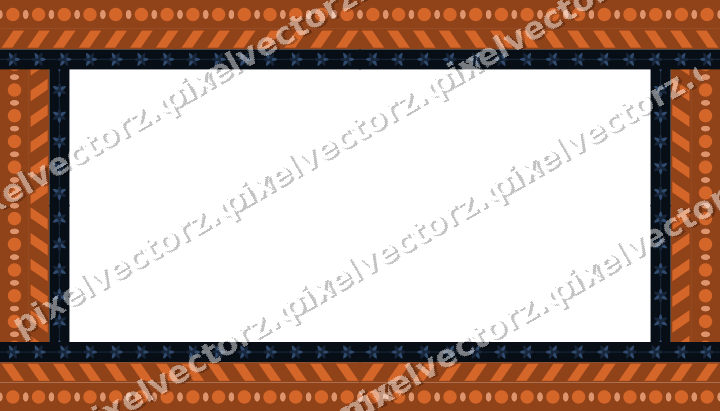 Decorative picture frame border in dark blue with rosette band