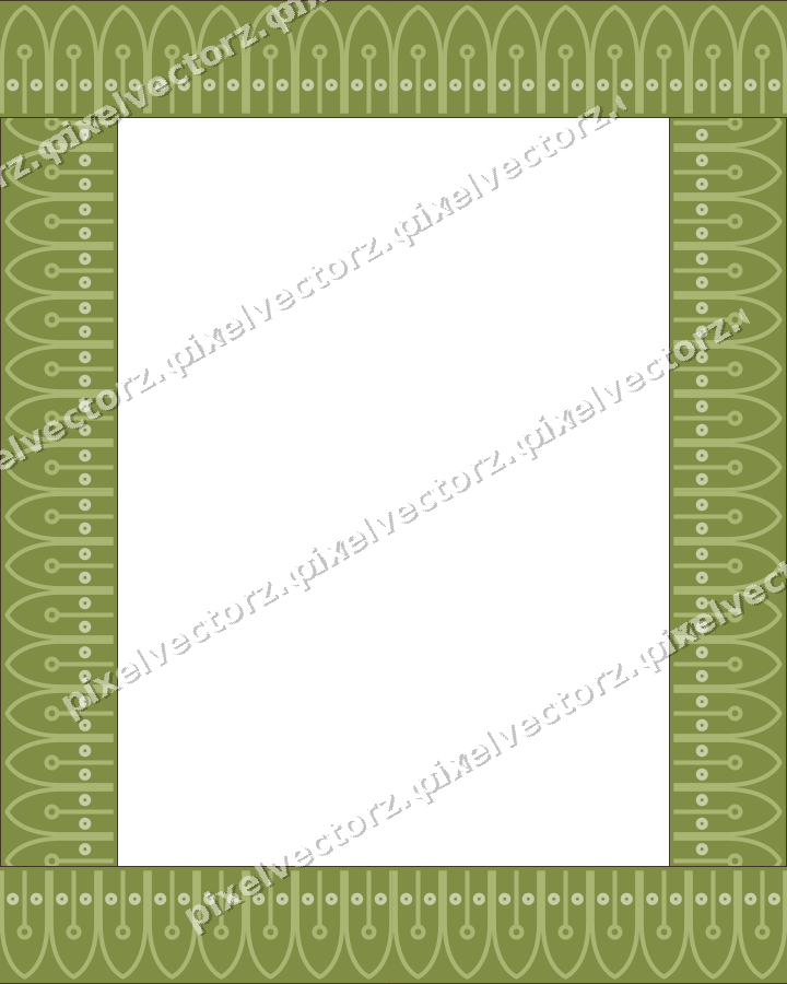 Decorative picture frame border in lime and pink with gothic tracery
